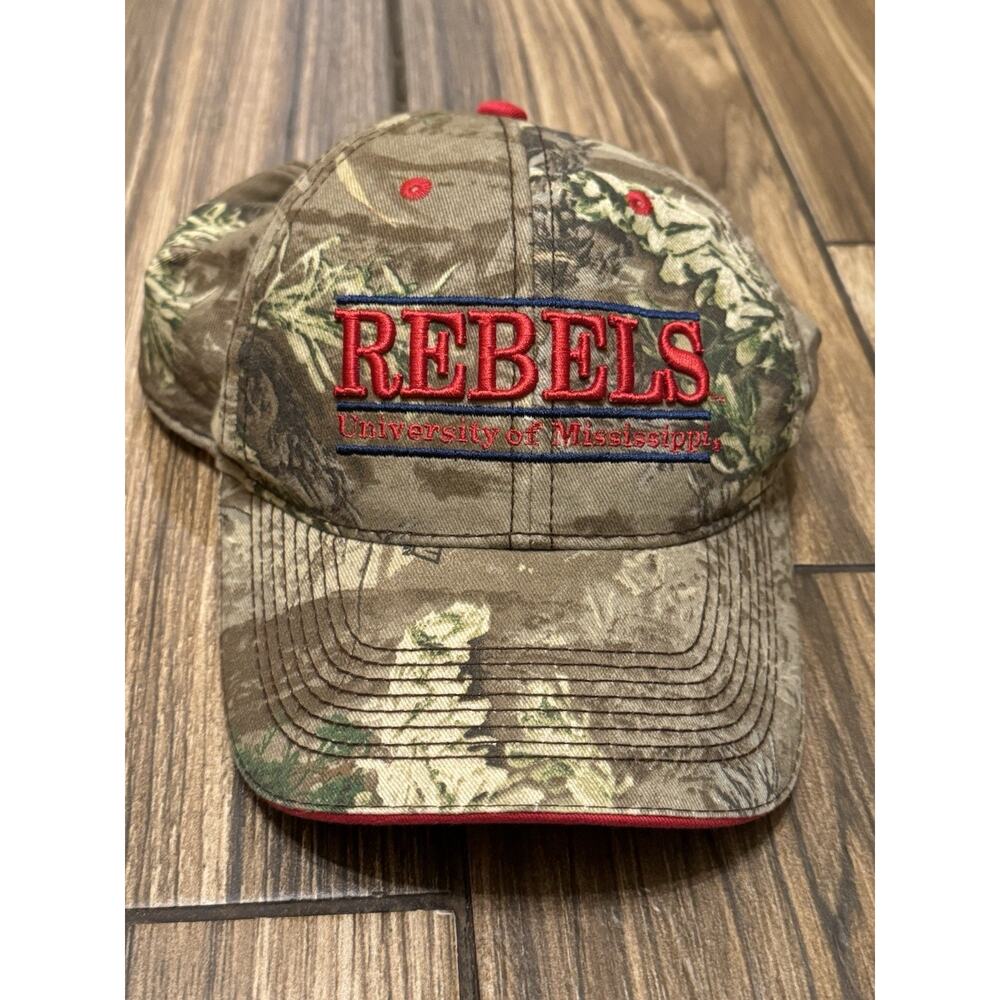 The Game Ole Miss Rebels Camo Hat Cap Realtree Max-1 Hunting Strap Back Col Reb